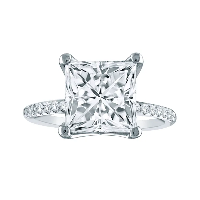 18kt White Gold 535cttw Natural Princess Cut Center Engagement Ring Independent Jewellers Rings 18kt White Gold 535cttw Natural Princess Cut Center Engagement Ring Independent Jewellers Rings