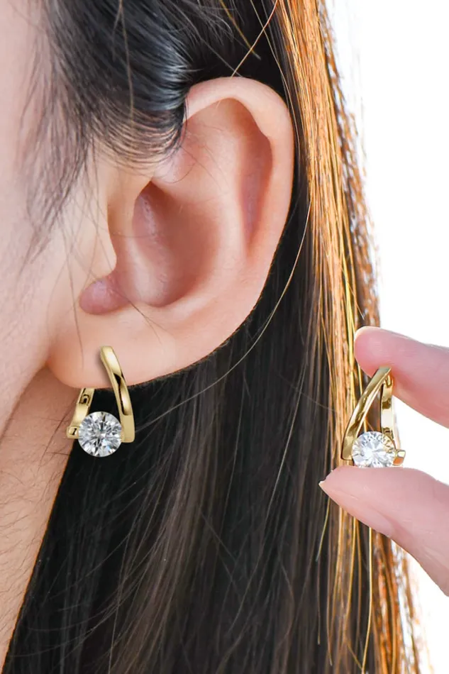 2 Carat Moissanite 925 Sterling Silver Heart Earrings Trendsi Earrings