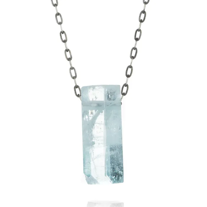 27mm Aquamarine Crystal Necklace Joseph Brooks Necklaces