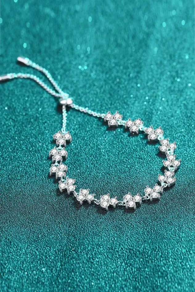 42 Carat Adjustable Moissanite Bracelet Trendsi Bracelets