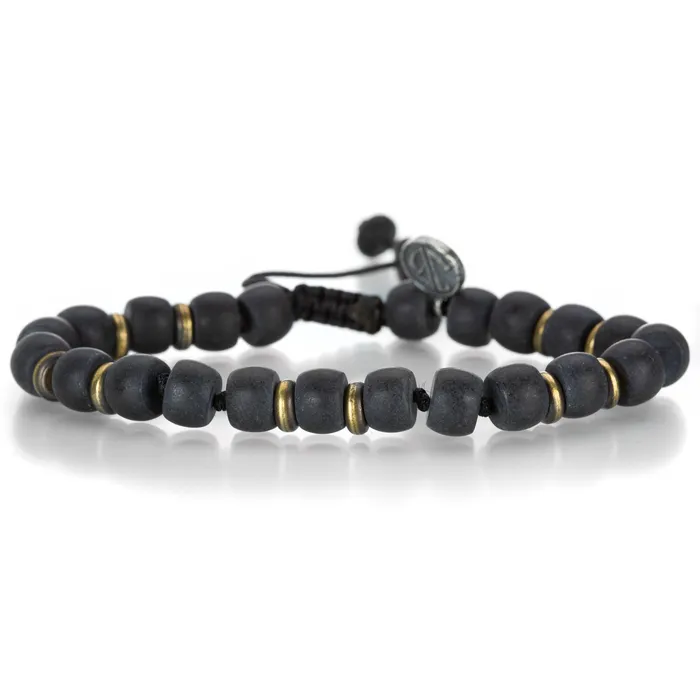 8mm Matte Barrel Onyx Rondelle Bracelet Joseph Brooks Bracelets
