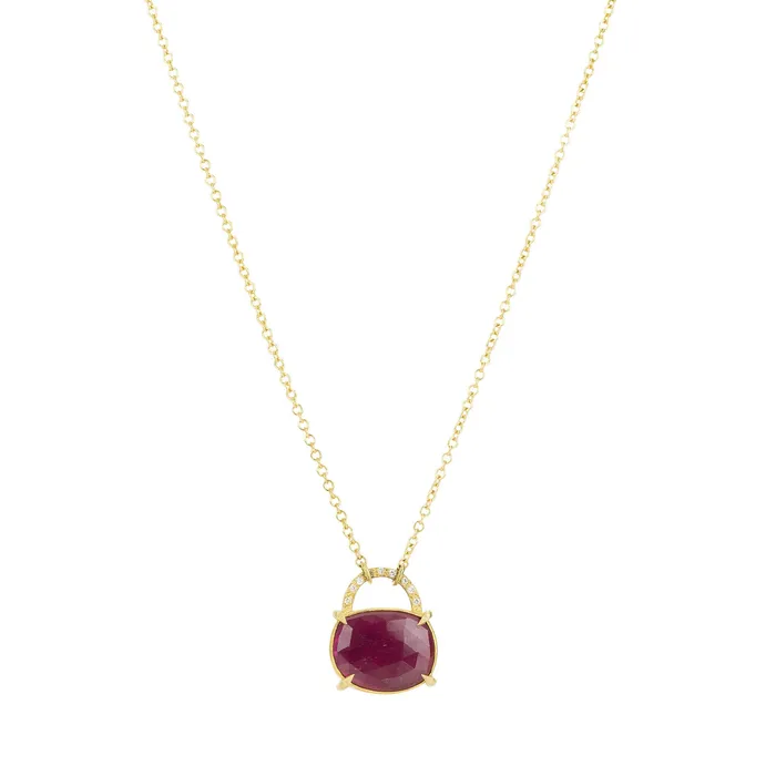 Annie Fensterstock Necklaces Ruby Purse Pendant Necklace Annie Fensterstock Necklaces Ruby Purse Pendant Necklace