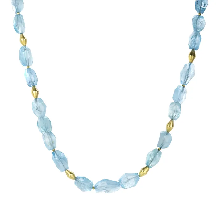 Barbara Heinrich Bicone Aquamarine Bead Necklace Necklaces