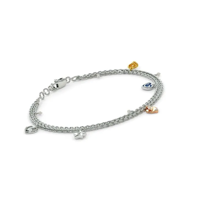 Beads Supplies USA Bracelets Hearts Charm Bracelet Diamond 14k Solid White Gold Handmade Charm Bracelet Designer Bracelet White Gold Bracelet Diamond Bracelet
