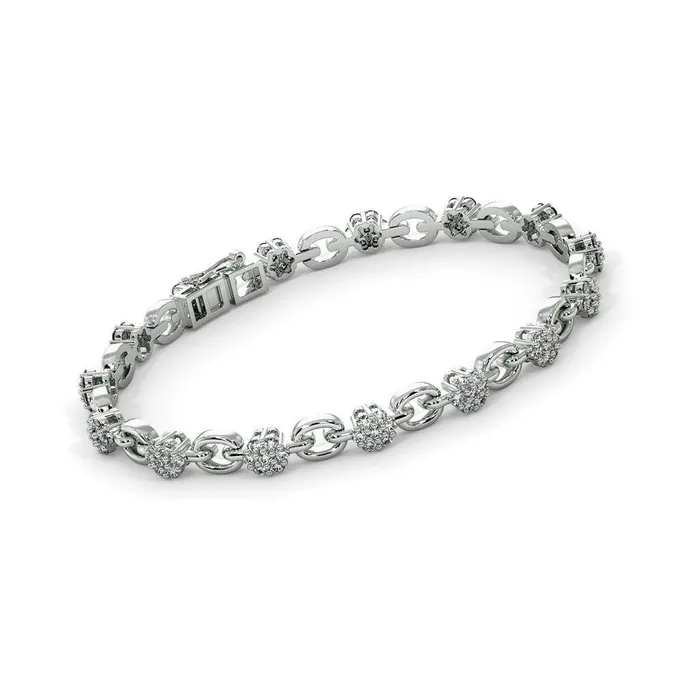 Beads Supplies USA Bracelets Links Tennis Bracelet Diamond 14k Solid White Gold Handmade Tennis Bracelet Designer Bracelet White Gold Bracelet Diamond Bracelet
