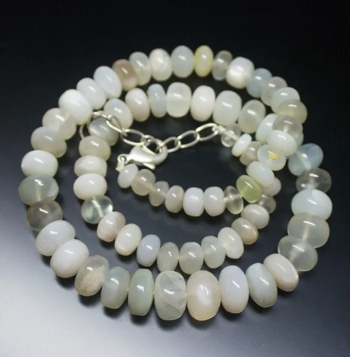 Beads Supplies USA Necklaces Ready to wear Natural White Gemstone Smooth Rondelle Loose Gemstone Beaded Necklace Beads Supplies USA Necklaces Ready to wear Natural White Gemstone Smooth Rondelle Loose Gemstone Beaded Necklace