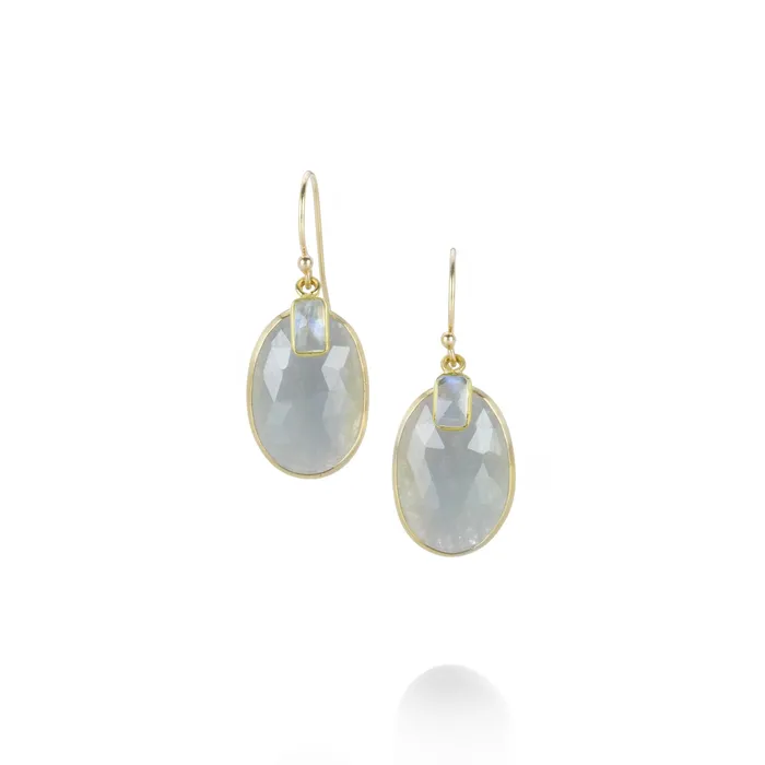 Blue Sapphire and Moonstone Earrings Margaret Solow Earrings