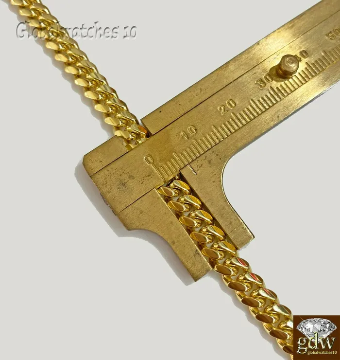 Bracelets Globalwatches10 6mm 7 10k Cuban Solid Link Ladies Bracelet 10kt Yellow Gold Box Clasp REAL GOLD