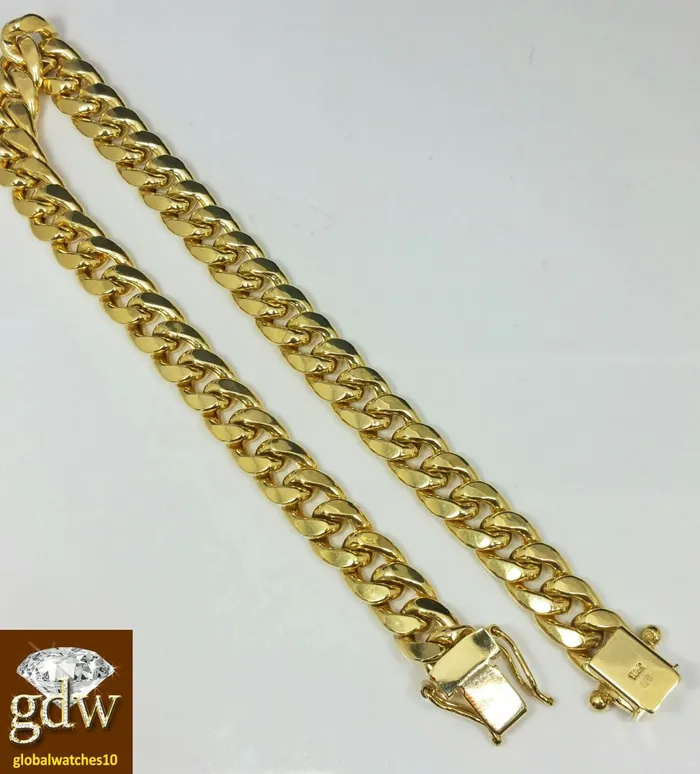 Bracelets Globalwatches10 6mm 7 10k Cuban Solid Link Ladies Bracelet 10kt Yellow Gold Box Clasp REAL GOLD