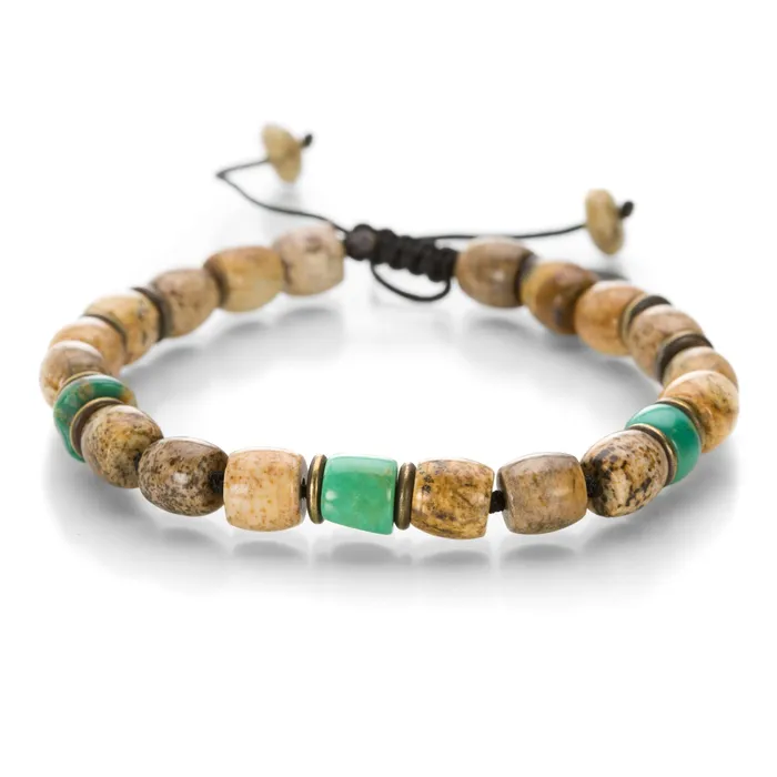 Bracelets Joseph Brooks Arizona Turquoise and Picture Jasper Bracelet