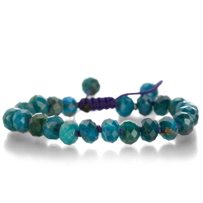 Bracelets Joseph Brooks Dark Blue Faceted Apatite Bead Bracelet
