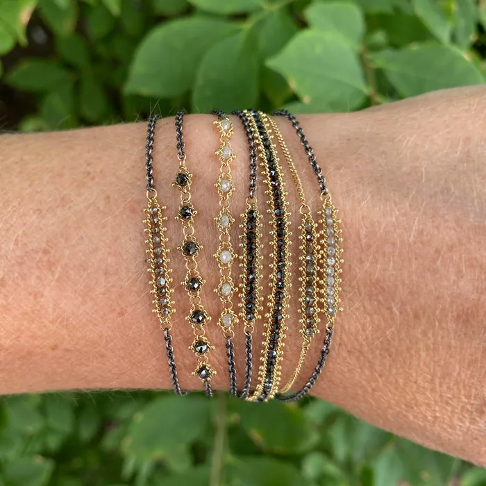 Champagne Diamond Textile Row Bracelet Amali Bracelets Champagne Diamond Textile Row Bracelet Amali Bracelets