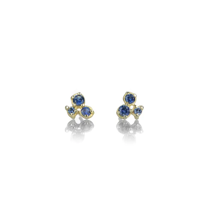 Charm Necklaces Anne Sportun Trio Sapphire Cluster Studs