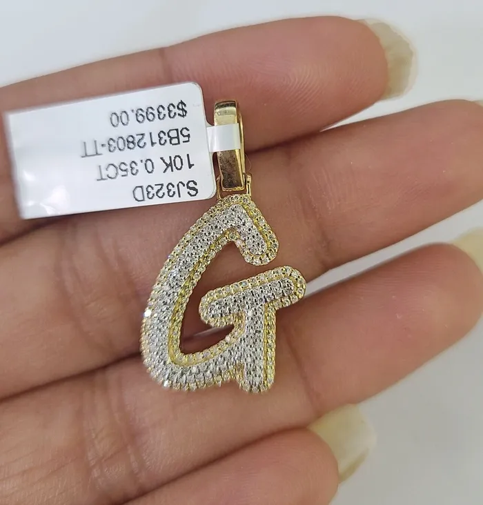 Charm Necklaces Globalwatches10 10k Yellow Gold Diamond G Charm Pendant Initial Alphabet Letter Real Genuine Charm Necklaces Globalwatches10 10k Yellow Gold Diamond G Charm Pendant Initial Alphabet Letter Real Genuine