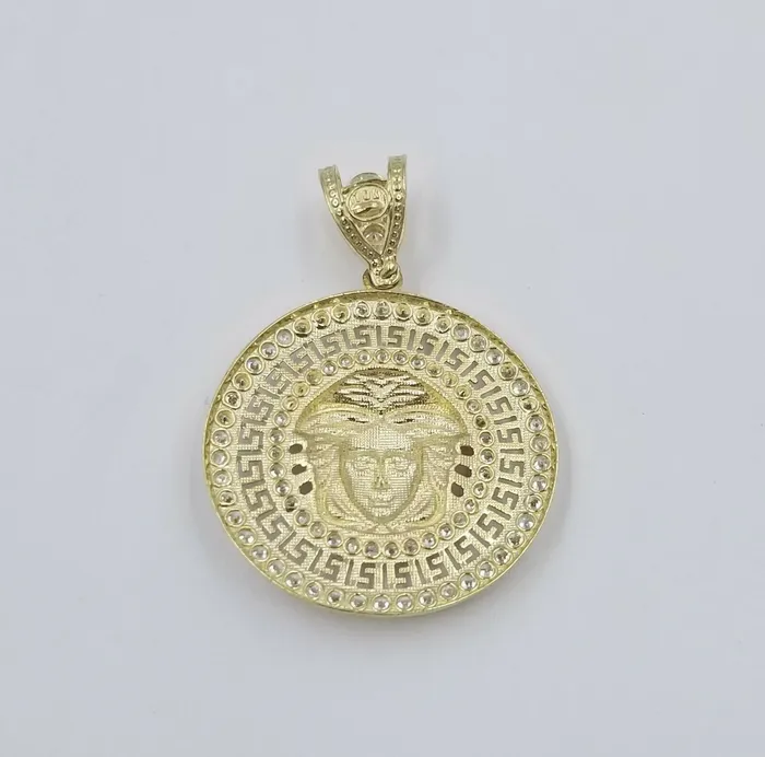Charm Necklaces Gold and Diamond 10k Yellow Gold M Head Charm Pendent Rope Chain 25mm 20 22 24 Mens Womens