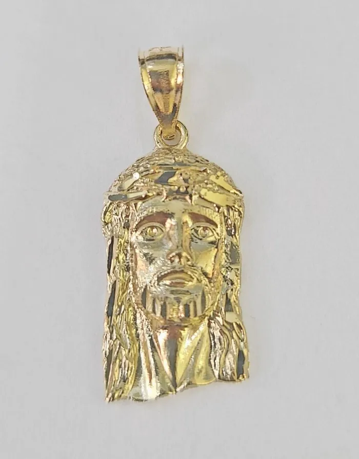 Charm Necklaces Gold and Diamond Real 10K Yellow Gold Jesus Head Pendant Charm Genuine Charm Necklaces Gold and Diamond Real 10K Yellow Gold Jesus Head Pendant Charm Genuine