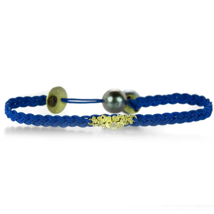 Denim Blue Floral Braided Bracelet Lene Vibe Bracelets