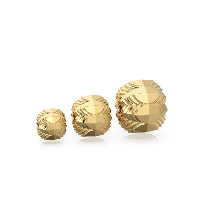 Dragon Egg Round 18k Solid Gold Spacer Beads 14k Jewelry Making Corrugated Supplies Geometric Faceted Handmade Gold Wheel Tyre Findings Jalvi Co PreStyled Sets