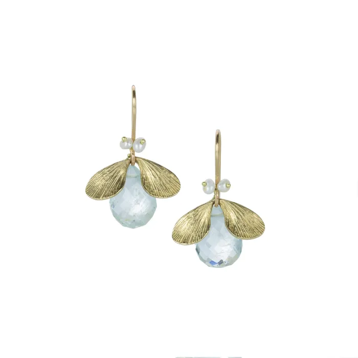 Earrings Annette Ferdinandsen Aquamarine Jeweled Bug Earrings