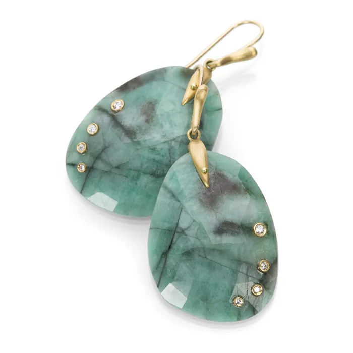 Earrings Annette Ferdinandsen Emerald Jeweled Wing Earrings