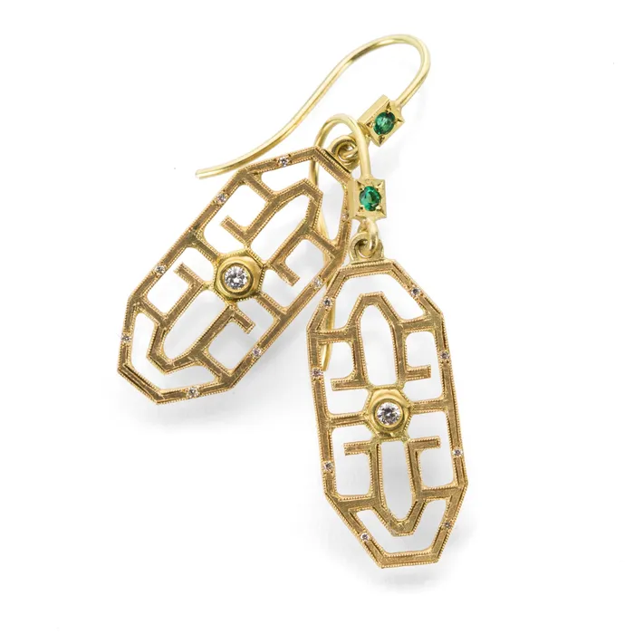 Earrings Annie Fensterstock Greek Key Earrings