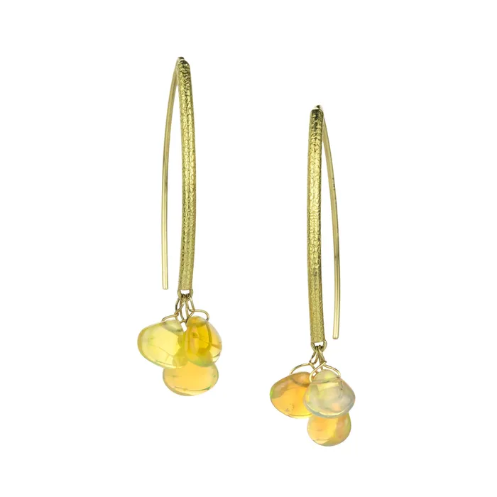 Earrings Barbara Heinrich Smooth Opal Navette Earrings