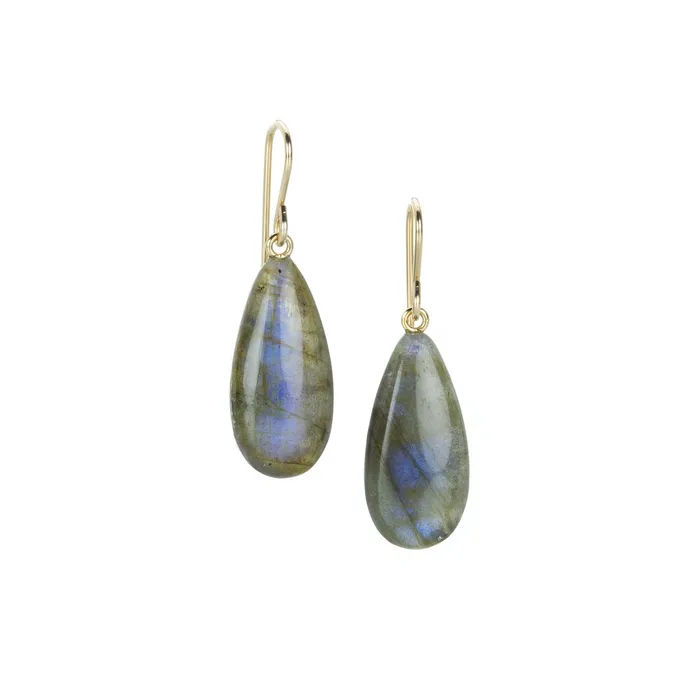 Earrings Blue Flash Labradorite Teardrop Earrings Maria Beaulieu