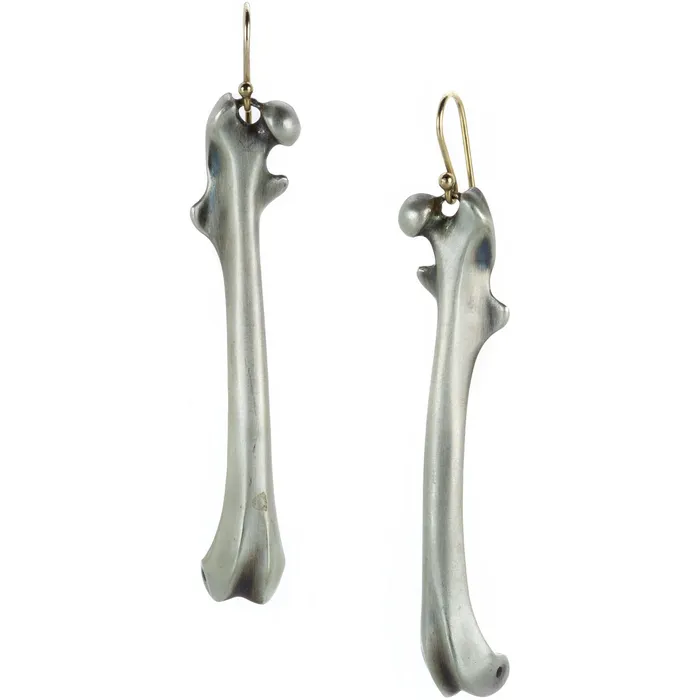Earrings Gabriella Kiss Matte Sterling Silver Femur Earrings