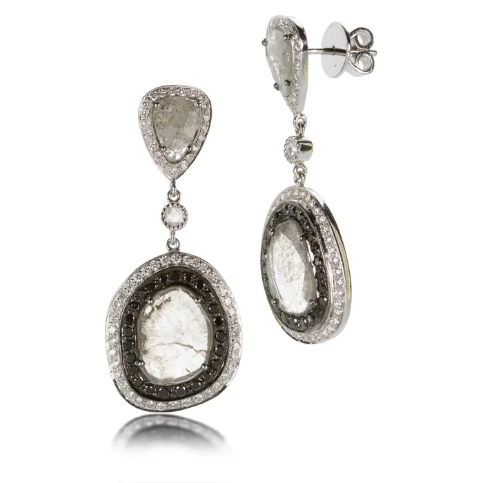 Earrings Gray Diamond Slice Earrings Sethi Couture