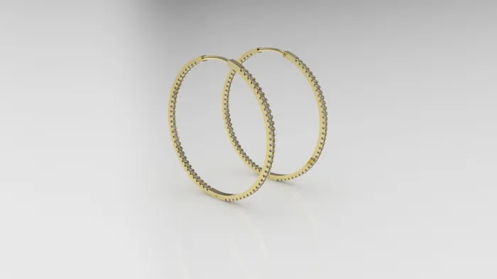 Earrings JCM DESIGN JEWELRY 14k Gold Earrings with 130 DIAMOND 13mm VS1 each Cut Split Earrings JCM DESIGN JEWELRY 14k Gold Earrings with 130 DIAMOND 13mm VS1 each Cut Split
