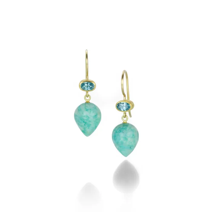 Earrings Mallary Marks Zircon and Amazonite Apple Eve Earrings