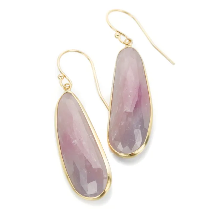 Earrings Margaret Solow Gray and Pink Sapphire Drop Earrings