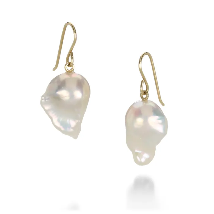 Earrings Maria Beaulieu Baroque White Freshwater Pearl Earrings