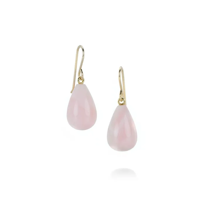 Earrings Maria Beaulieu Pink Opal Plump Teardrop Earrings