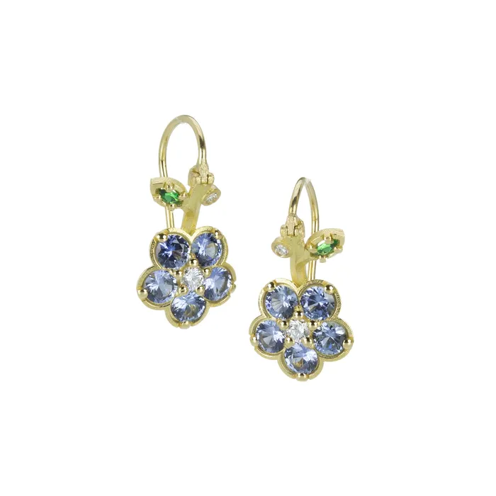 Earrings Paul Morelli 18k Blue Sapphire Wild Child Flower Drop Earrings
