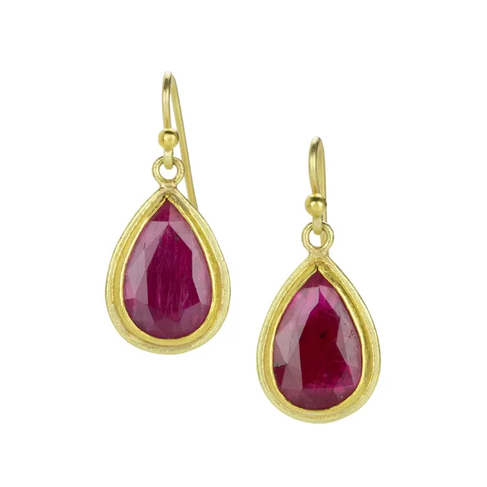 Earrings Petra Class Faceted Teardrop Ruby Drop Earrings