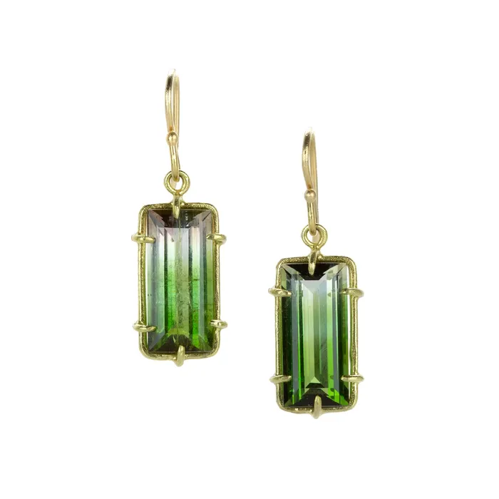 Earrings Rosanne Pugliese BiColor Green Tourmaline Earrings