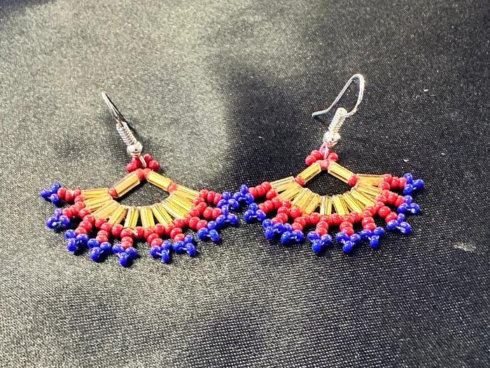 Fan Dangle Earrings Chris Crosbys Purple Coyote Earrings Fan Dangle Earrings Chris Crosbys Purple Coyote Earrings