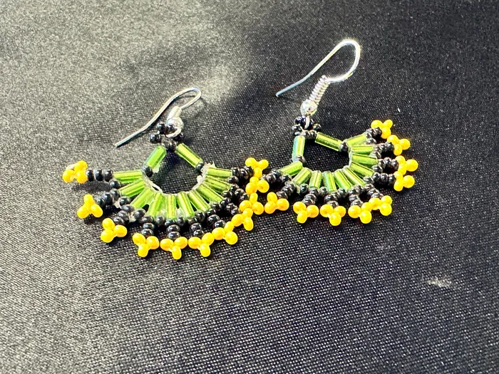 Fan Dangle Earrings Chris Crosbys Purple Coyote Earrings Fan Dangle Earrings Chris Crosbys Purple Coyote Earrings