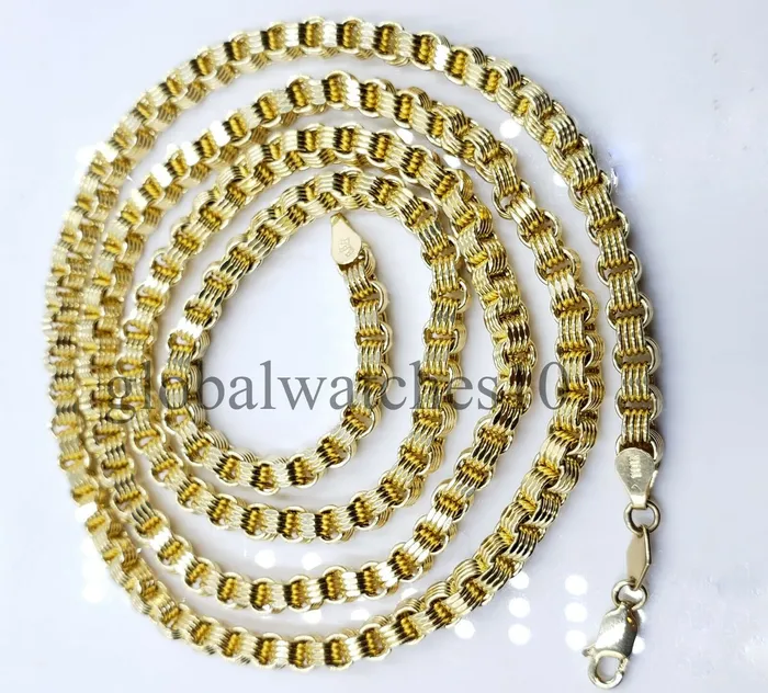 Gold and Diamond 10k Yellow Gold Angel Wing Pendant Charm 10k Solid Rope palm Byzantine chain Set Charm Necklaces
