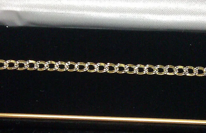 Gold and Diamond Bracelets 10K Gold Bracelet Real Cuban Link Diamond Cut 5mm 7 Inch On Sale Free Shipping