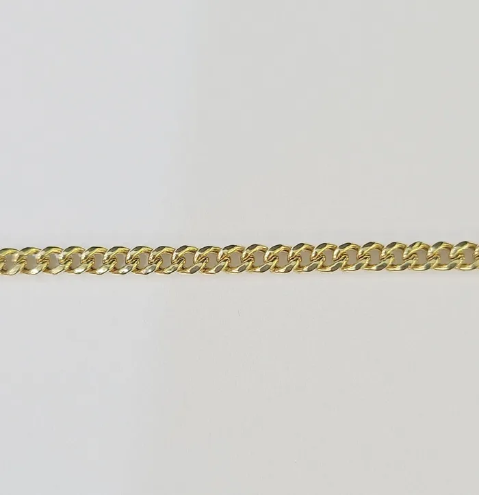 Gold and Diamond Bracelets 14K Yellow Gold Miami Cuban Bracelet 8 Inch 3mm Box Clasp Real Genuine
