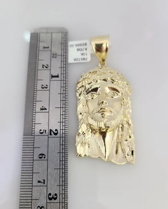 Gold and Diamond Necklaces 10K Franco Chain Necklace Jesus Head Pendant Charm 2028 4mm Yellow Gold SET Gold and Diamond Necklaces 10K Franco Chain Necklace Jesus Head Pendant Charm 2028 4mm Yellow Gold SET
