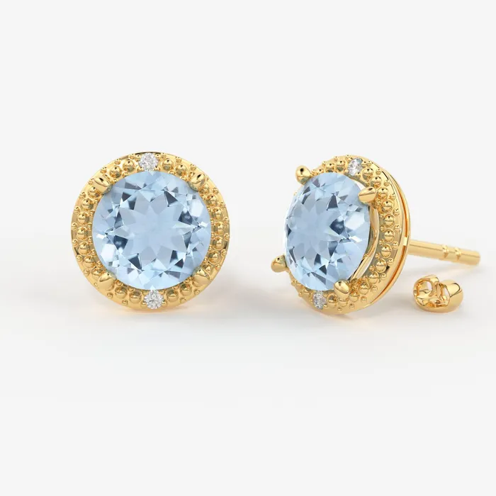 Jalvi Co Earrings 14Kt White Gold Natural Aquamarine Earrings Aquamarine Diamond Earrings Aquamarine Studs March Birthstone Earrings Real Diamond Jalvi Co Earrings 14Kt White Gold Natural Aquamarine Earrings Aquamarine Diamond Earrings Aquamarine Studs March Birthstone Earrings Real Diamond