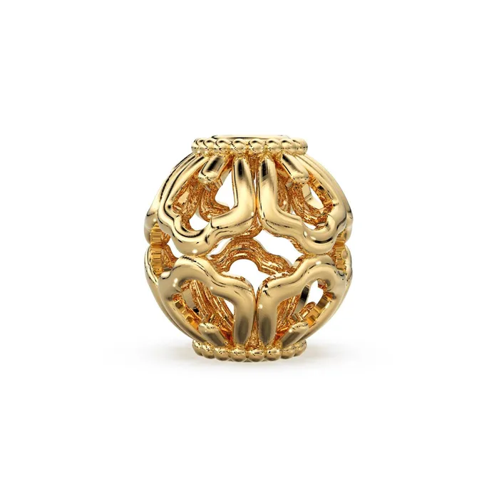Jalvi Co PreStyled Sets Mughal Design Solid Gold Oval Shape 14k 18k Handmade Gold Spacer Bead Jewelry Making Supply 6mm 8mm 10mm