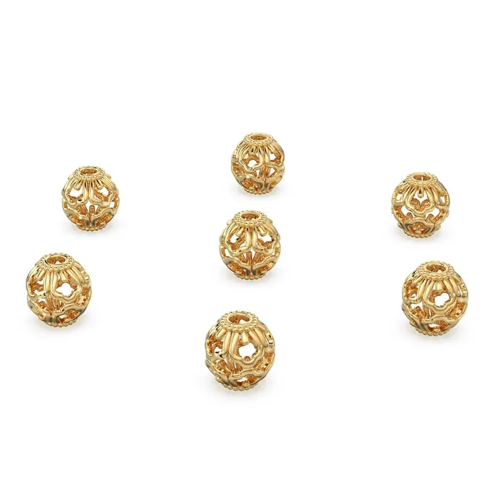 Jalvi Co PreStyled Sets Mughal Design Solid Gold Oval Shape 14k 18k Handmade Gold Spacer Bead Jewelry Making Supply 6mm 8mm 10mm Jalvi Co PreStyled Sets Mughal Design Solid Gold Oval Shape 14k 18k Handmade Gold Spacer Bead Jewelry Making Supply 6mm 8mm 10mm