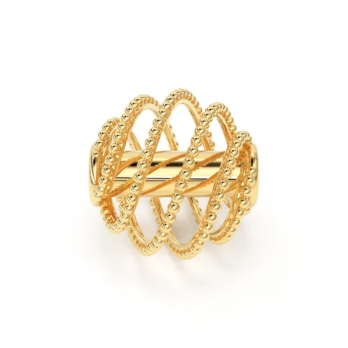 Jalvi Co PreStyled Sets Oval Helix Milgrain Designer Solid Gold 14k 18k Handmade Gold Spacer Bead Jewelry Making Supply 630mm