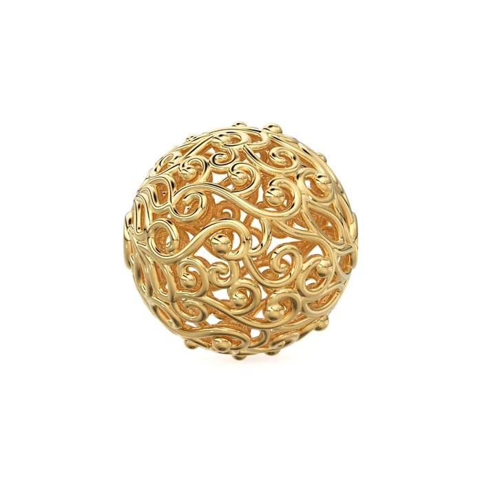 Jalvi Co PreStyled Sets Round Designer Floral Solid Gold 14k 18k Handmade Gold Spacer Bead Jewelry Making Supply 950mm 12mm