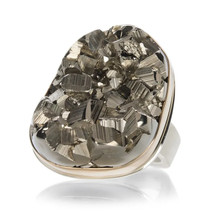 Jamie Joseph Rings Surface Cut Pyrite Ring
