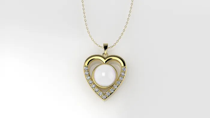 Jcm 21 jewelry 14K Gold Pendant with 16 STONES STT Prong Only Pendant Heart Style Necklaces Jcm 21 jewelry 14K Gold Pendant with 16 STONES STT Prong Only Pendant Heart Style Necklaces